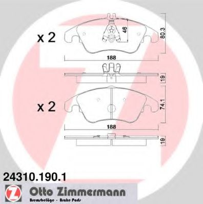 243101901 ZIMMERMANN колодки тормозные