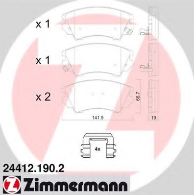 244121902 ZIMMERMANN КОЛОДКИ ТОРМ OPEL INSIGNA 1.6-2.8 F 0810>