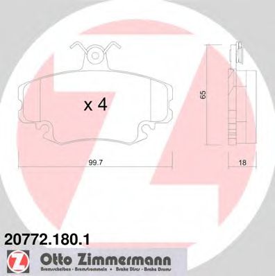 207721801 ZIMMERMANN Колодки тормозные передние Renault Clio