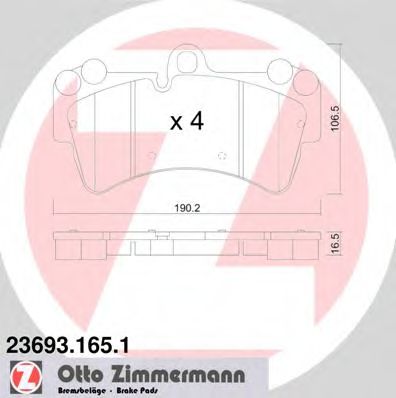 236931651 ZIMMERMANN Колодки дисковые пер