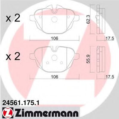 245611751 ZIMMERMANN Колодки тормозные дисковые BMW