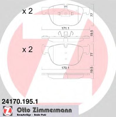 241701951 ZIMMERMANN Колодки тормозные BMW X5(E70)(F15)/X6(E71)(F16) 06- перед.