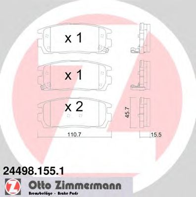 244981551 ZIMMERMANN Комплект тормозных колодок, дисковый тормоз