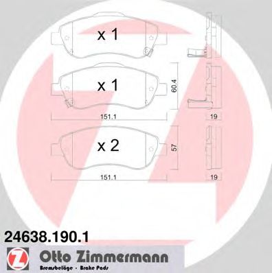 246381901 ZIMMERMANN Комплект тормозных колодок, дисковый тормоз