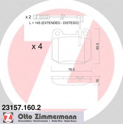 231571602 ZIMMERMANN Комплект тормозных колодок, дисковый тормоз