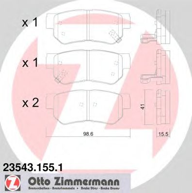 235431551 ZIMMERMANN КОЛОДКИ ТОРМ HYUN SANTSONATTUCSXG KIA SPOR R 0106>