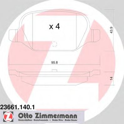 236611401 ZIMMERMANN Комплект тормозных колодок, дисковый тормоз