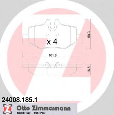 240081851 ZIMMERMANN КОЛОДКИ ТОРМ MER VIANOVITO R 0308>