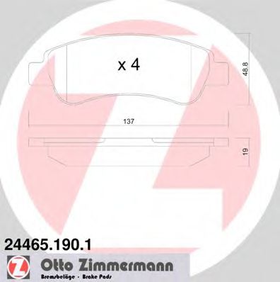 244651901 ZIMMERMANN Комплект тормозных колодок, дисковый тормоз