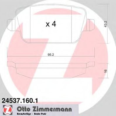 245371601 ZIMMERMANN Комплект тормозных колодок, дисковый тормоз