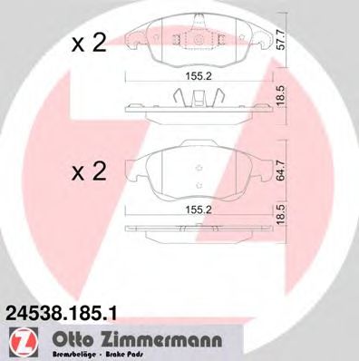 245381851 ZIMMERMANN Комплект тормозных колодок, дисковый тормоз