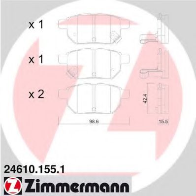 246101551 ZIMMERMANN Комплект тормозных колодок, дисковый тормоз