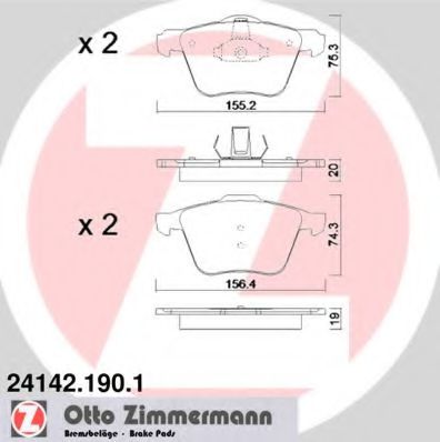 241421901 ZIMMERMANN КОЛОДКИ ТОРМ FRD MONDEO IVS-MAX VOLV S80 IIV70 IIIXC70 III F 0610>