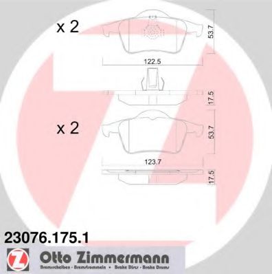 230761751 ZIMMERMANN КОЛОДКИ ТОРМ VOLV S60S80V70 ЗАД 9806>