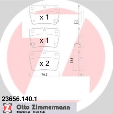 236561401 ZIMMERMANN Комплект тормозных колодок, дисковый тормоз