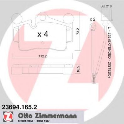 236941652 ZIMMERMANN Комплект тормозных колодок, дисковый тормоз