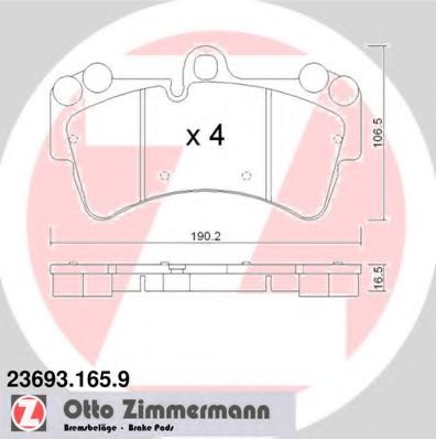 236931659 ZIMMERMANN КОЛОДКИ ТОРМ PORS Q7CAYENNETOUAREG 3.0-6.0 F 0610>