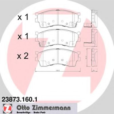 238731601 ZIMMERMANN saxid-колодки торм-е kia: carens i 00-02, clarus 9