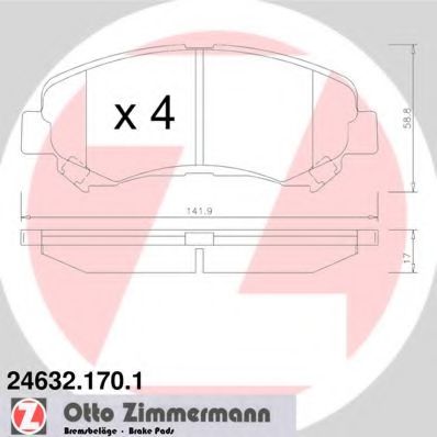 246321701 ZIMMERMANN Колодки тормозные дисковые, комплект