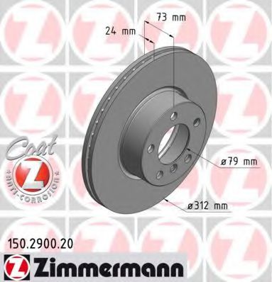 150290020 ZIMMERMANN Диск тормозной перед f30