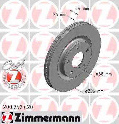 200252720 ZIMMERMANN диск тормозной пер. juke1.6 2010-