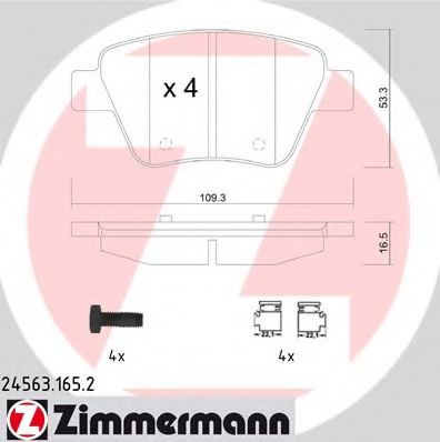 245631652 ZIMMERMANN Колодки тормозные дисковые задние VW Golf, Jetta 4