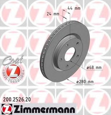 200252620 ZIMMERMANN диск торм.пер. nissan juke 10>