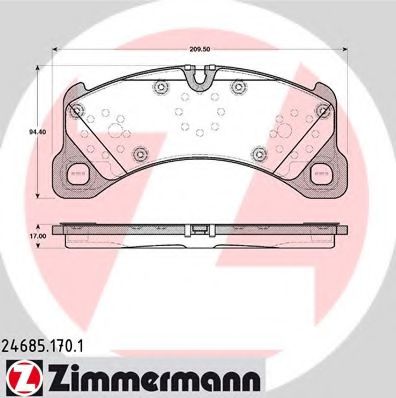 246851701 ZIMMERMANN Колодки тормозные дисковые передние Porsche Cayenne