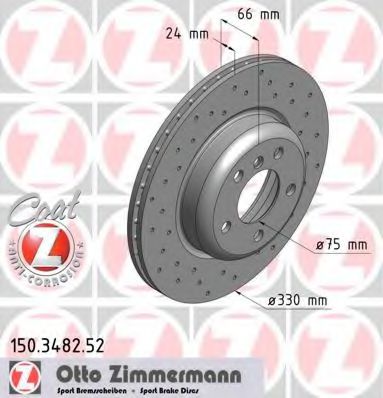 150348252 ZIMMERMANN Диск перед. тормозной SPORT