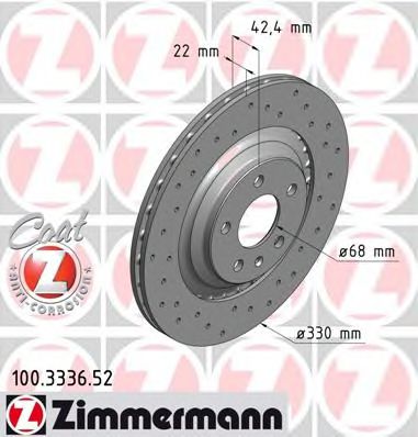 100333652 ZIMMERMANN диск тормозной зад. sport coat z ad a6 allroad