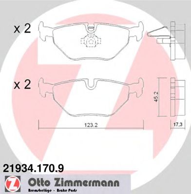 219341709 ZIMMERMANN колодки тормозные bmw