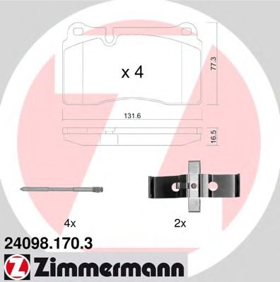 240981703 ZIMMERMANN колодки тормозные передние vag mit zubeh