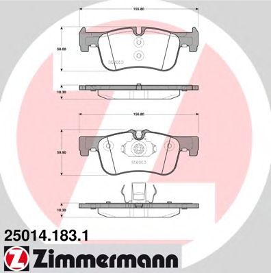 250141831 ZIMMERMANN колодки тормозные передние bmw 1 (f20) 114 i -118 d