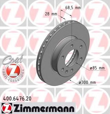 400647620 ZIMMERMANN диск тормозной передний mercedes sprintervw crafter