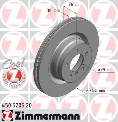 450520520 ZIMMERMANN диск тормозной передний land rover coat z range rover iii