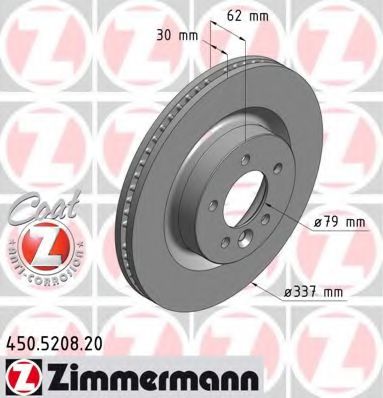 450520820 ZIMMERMANN тормозной диск land rover discovery iii (taa) 4.4