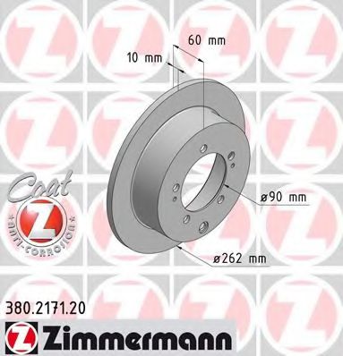 380217120 ZIMMERMANN диск торм.зад. mitsubishi outlander 03>