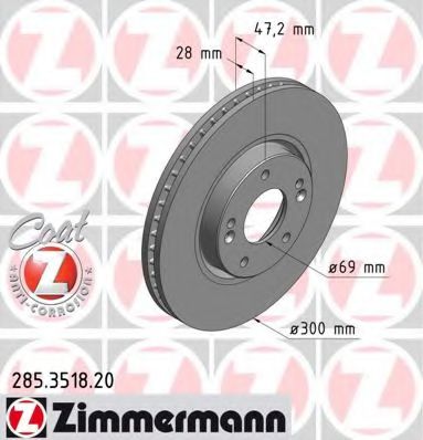 285351820 ZIMMERMANN Тормозной диск