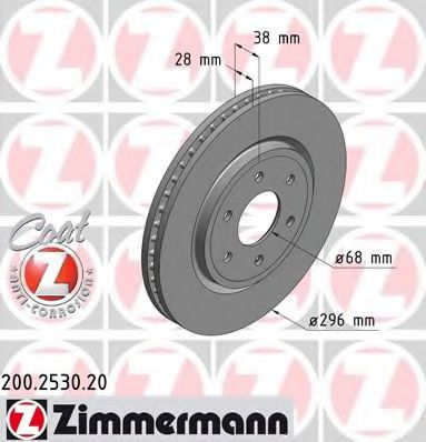 200253020 ZIMMERMANN диск тормозной передний nissan coat znavara, pathfinder