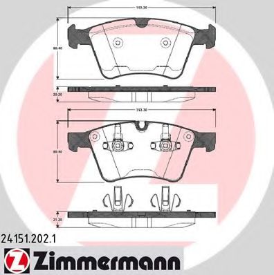 241512021 ZIMMERMANN тормозные колодки mb gl-classe (x164) 2006-