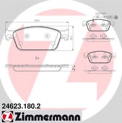 246231802 ZIMMERMANN Тормозные колодки volkswagen multivan t5 (7hm, 7hn