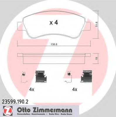 235991902 ZIMMERMANN Комплект тормозных колодок, дисковый тормоз