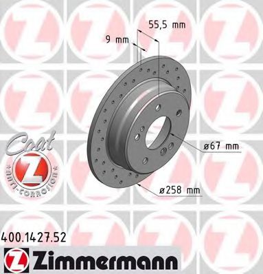 400142752 ZIMMERMANN Тормозной диск