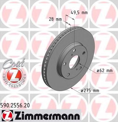 590255620 ZIMMERMANN диск торм toy camrylex 90-92f27528