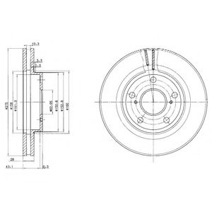 BG2782 DELPHI Диск тормозной передний