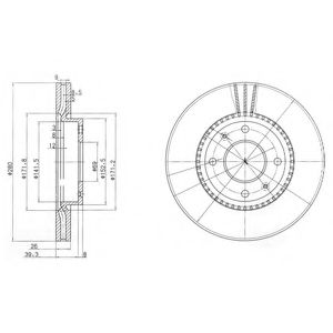 BG4013 DELPHI Диск тормозной HYUNDAI SONATA 98- перед.