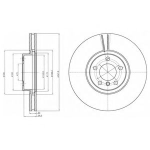 BG9063C DELPHI Диск тормозной BMW X5(E70)/X6(E71) 07- вент. перед. D=348 Delphi