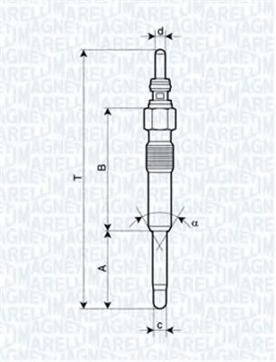 062900006304 MAGNETI MARELLI UC14A Свеча накалив.Alfa 145Chrysler Voyager IFord Scorpio IIOpel Frontera ARover 8 9-99