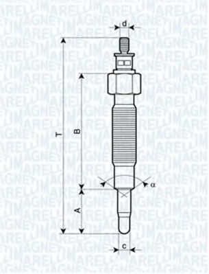 062900037304 MAGNETI MARELLI UC36A Свеча накалив. Nissan CabstarPathfinderSerena 89-