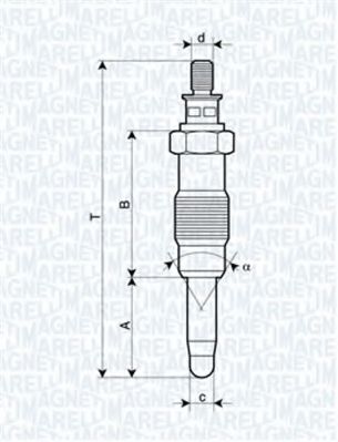 062583003304 MAGNETI MARELLI UX13A Свеча накалив.MB W21W22W46W461W463638W124 88-